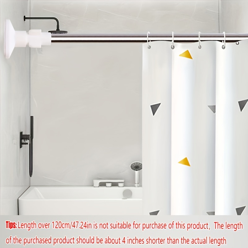 Telescopic Shower Curtain Rod with Wings, No-Drill