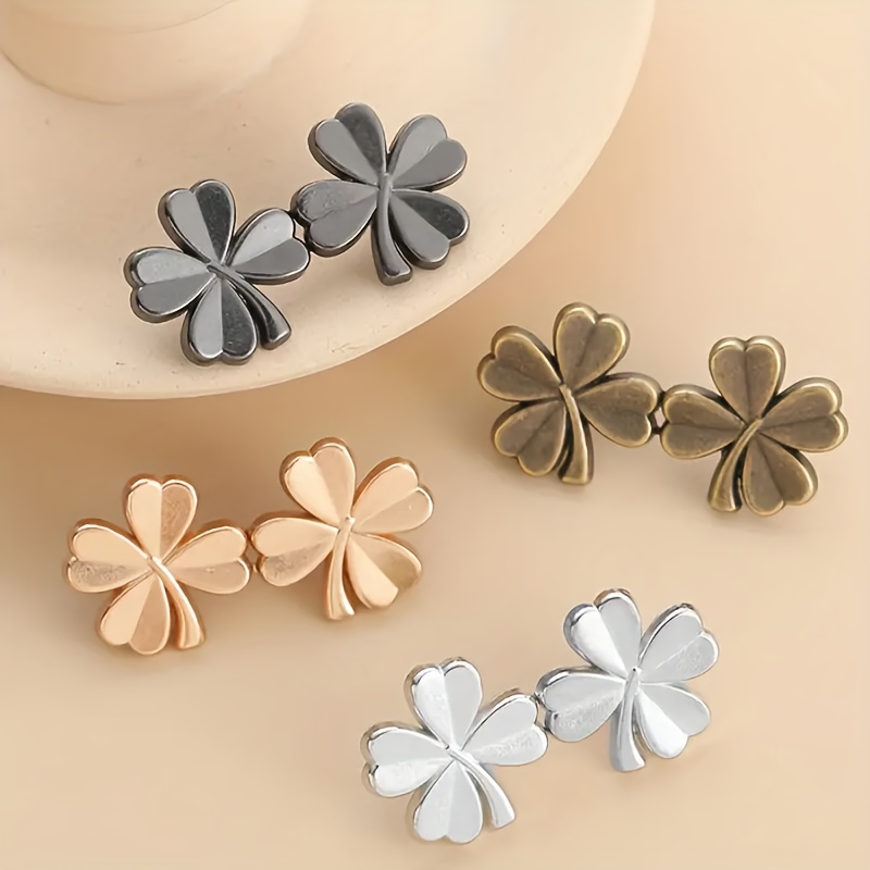 Image of 4 Pairs Of Waist-cinching Buckles, Detachable Nail-free Sewing Waist-cinching Buttons, Jeans Waist From Large To Small Waist-cinching Artifact