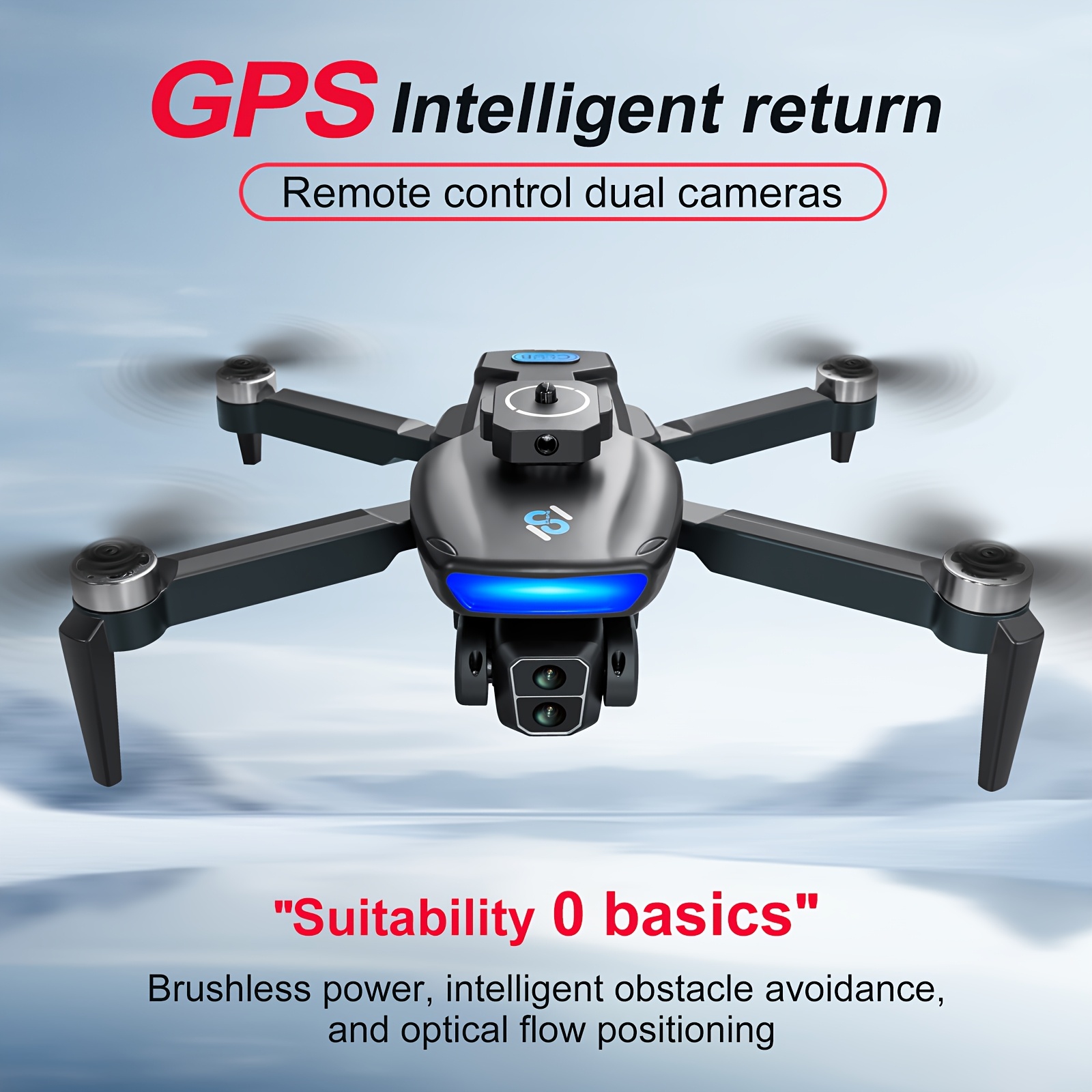 S181 Drone with GPS, Dual Cameras, Dual Battery, Optical Flow & Obstacle Avoidance - Brushless Motors, Auto Return, Easy to Operate Ideal for Christmas & Halloween Gifts Aerial Photography Enthusiast
