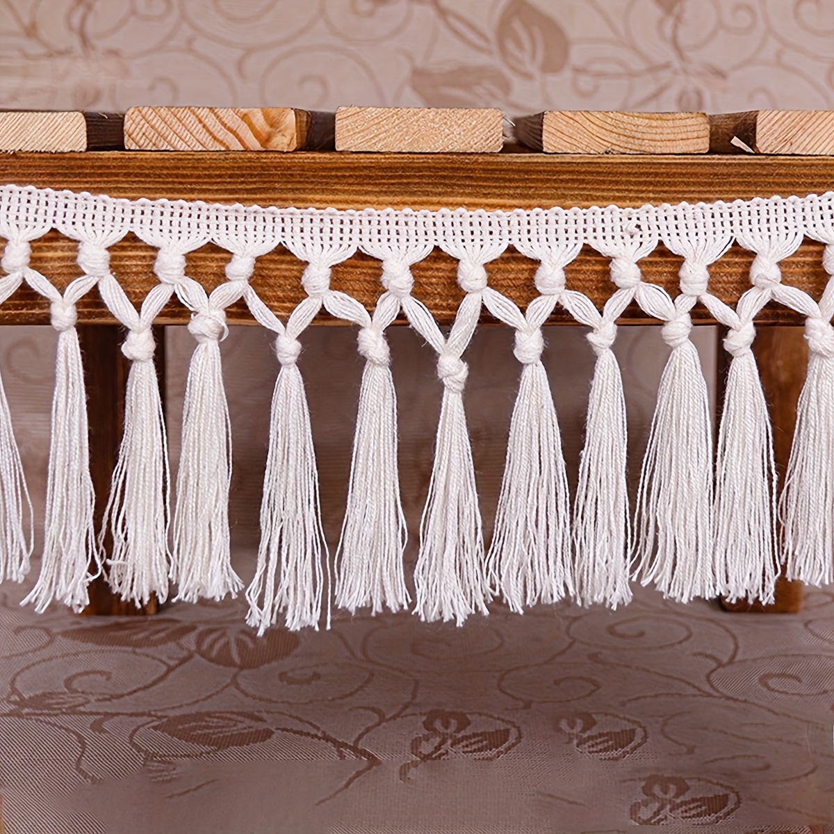 

1roll/ 10cm Wide Tassel Yarn Knotting Brush With Hanging Tassels And Tassel Lace