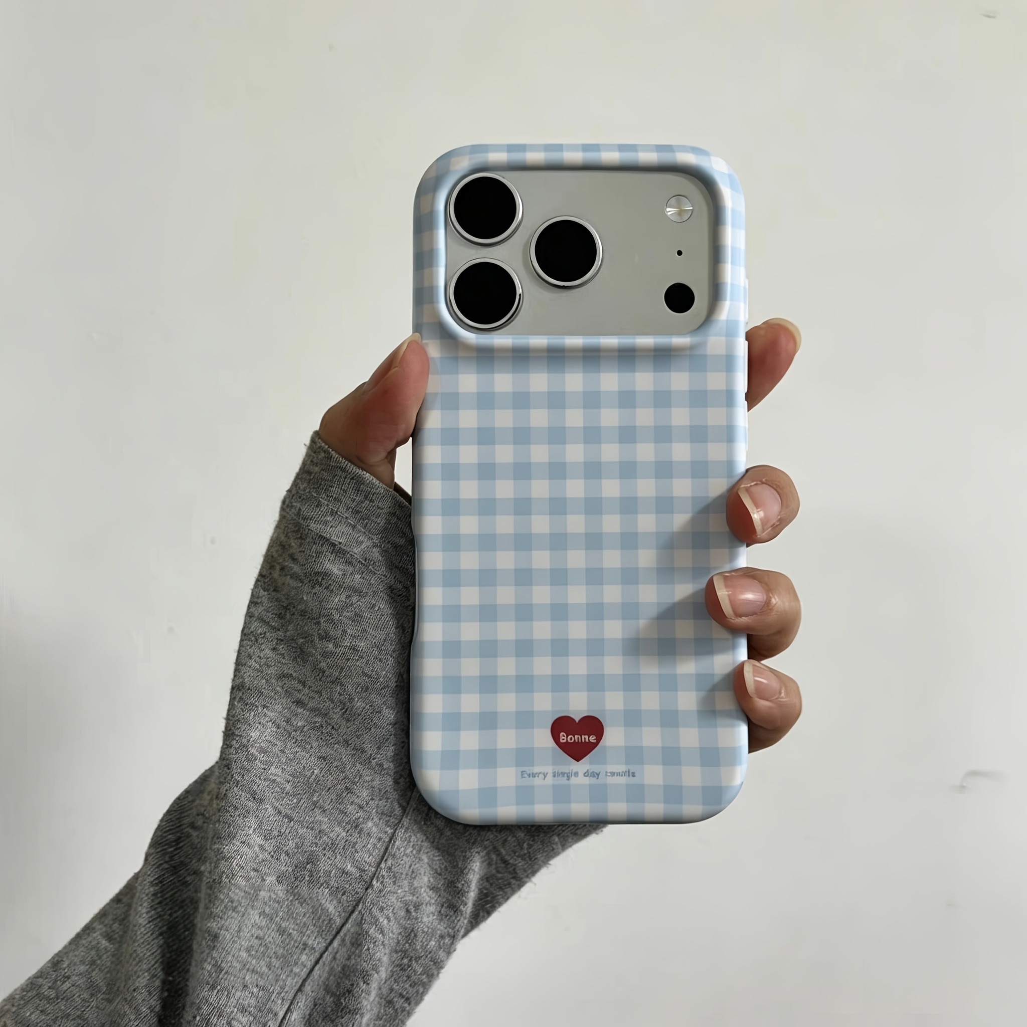 TEMU Phone Case: Ins-style Fashionable Candy-colored Phone Case With A Simple Plaid Print Design. Suitable For Iphone 18/17/17 Pro Max/17