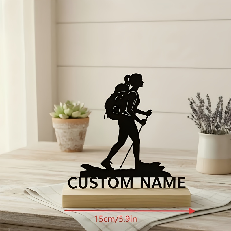 TEMU Placa de identificación personalizable de 1 pieza con temática de femenina, adorno decorativo de escritorio para entusiastas del , letrero para