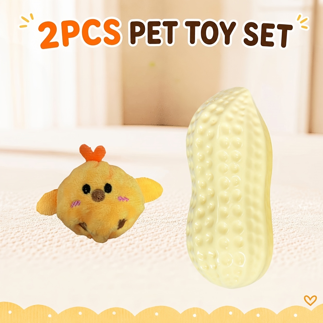 TEMU 2pcs Set Of Squeaky Large Pet Ball Toys | Interactive Bouncing And Cat Toys | Slow Rebound Chew Balls | Training Boredom Relief Toys | Suitable