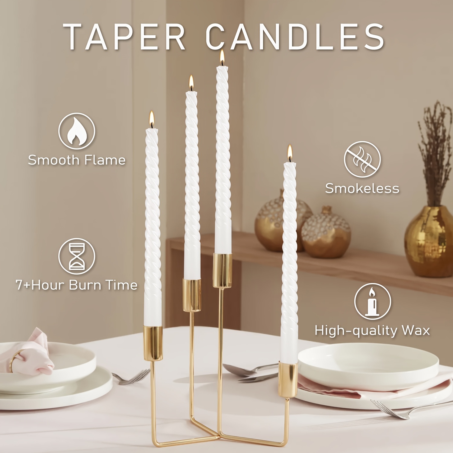 Festival Candles 12 Thin Spiral Stick Candles for Decorations