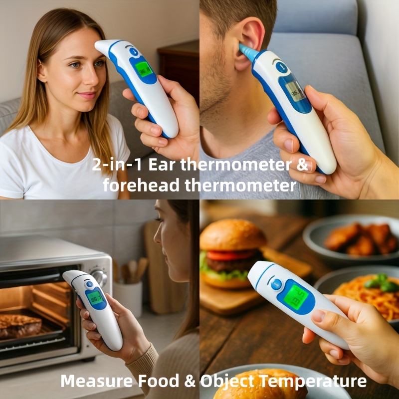 This Is a Dual-Function -Grade Infrared Thermometer That Can Measure Temperature from Both The Ear And Forehead, Ensuring Precise Readings for Family Health Monitoring. (AAA Batteries Not Included) - Image 5