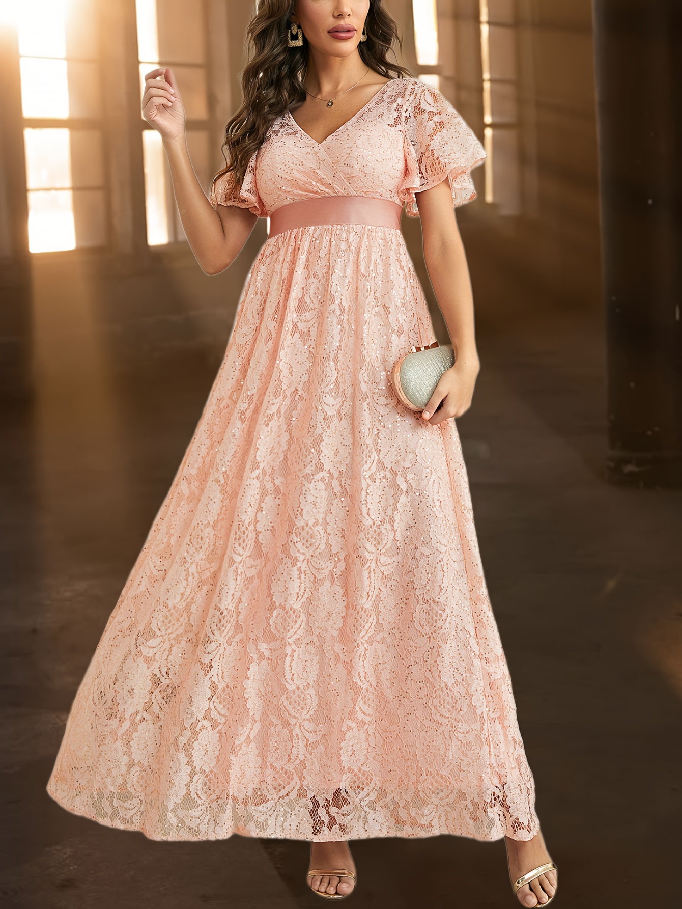 Blush Sparkly Bridesmaids Dresses Blush Pink Pink Sparkly