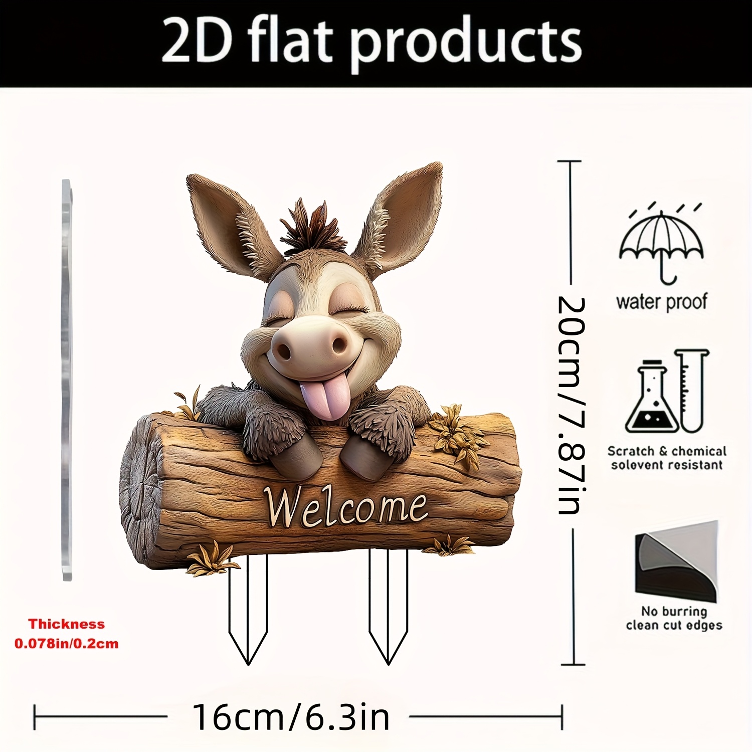 Image of 2d Flat, Humorous Acrylic Garden Sign With "welcome" - Durable 2d Flat Outdoor Decoration For Lawn, Patio, Yard - Animal-themed Gift For Mother’s Day, Birthdays & Housewarming, 2d Flat