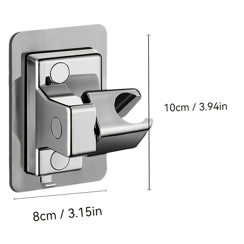 1pc No-drill Adjustable Shower Head Holder, Wall Mount Bracket, Shower Base, Suitable For Handheld Shower, Durable Abs Plastic