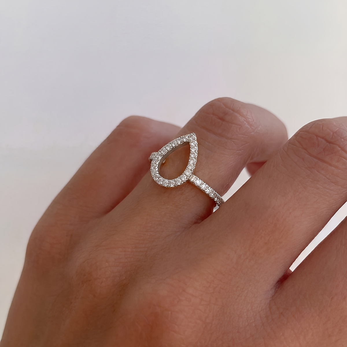 Luxury Unique Teardrop-shaped Ring for Women, Gift Ready