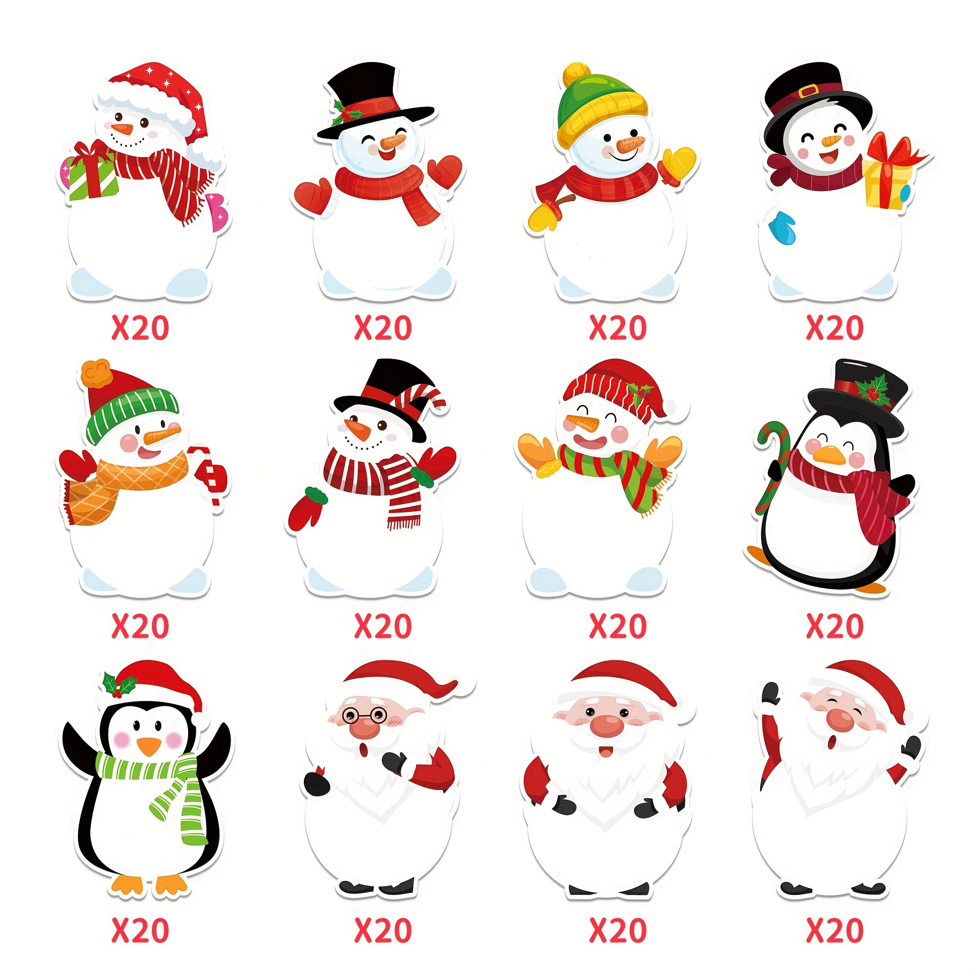 Image of 240pcs Of Sticky Notes Shaped Like Snowmen For Christmas Parties, Self-adhesive Memo Pads For Holiday Messages, Perfect For Home And Office Use