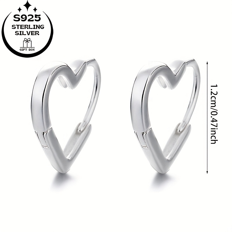 925 Silver Heart Earrings in Packaging