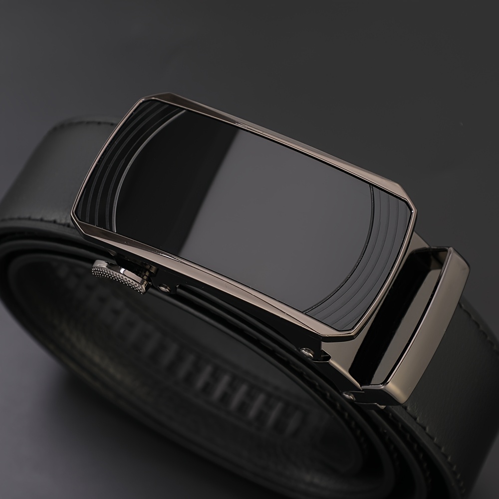 TEMU Ceinture d' pour homme de qualité supérieure à , fabriquée en PU de haute qualité avec une boucle automatique en lisse et durable. Convient aux