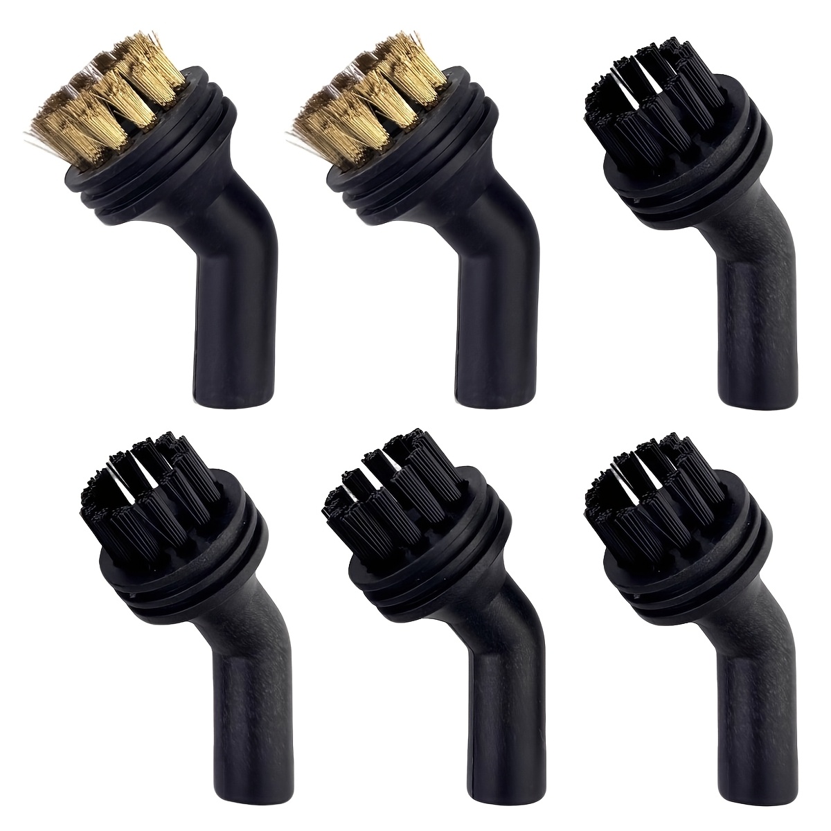 TEMU 6 têtes de brosse de rechange pour nettoyeur vapeur comprenant des brosses en nylon et en laiton, des accessoires de vadrouille et autres pièces
