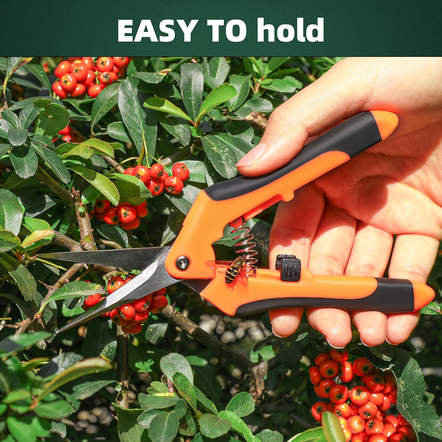 3-Piece Stainless Steel Garden Pruning Shears Set Ambidextrous Gardening Scissors for Plants and Flowers