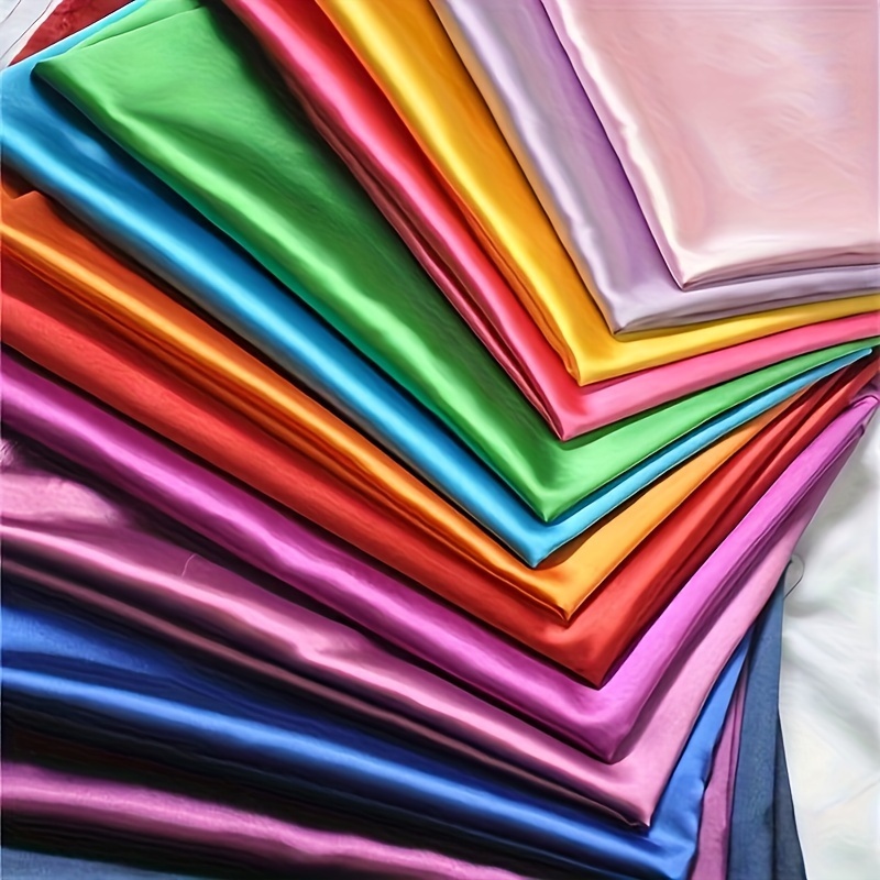 

Solid Color Satin Fabric For Wedding And Fashion Crafting, 100% Polyester Pre-cut Fabric, Machine-washable, Diy Silk-like Drapery And Event Decor Material - 1 Piece