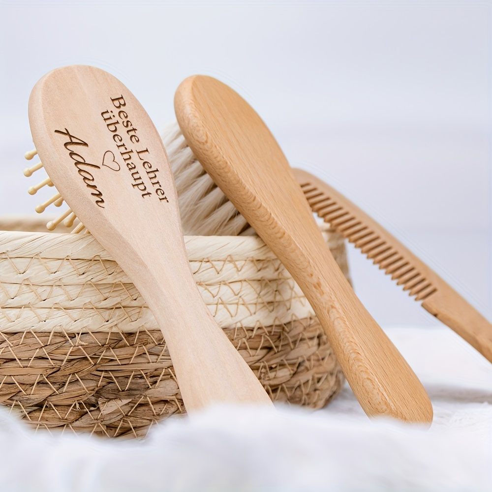 

Customized Hair Brushes, Name Hair Brush Sets, Personalized Sets, Scalp Massage Brush With Wooden Handle