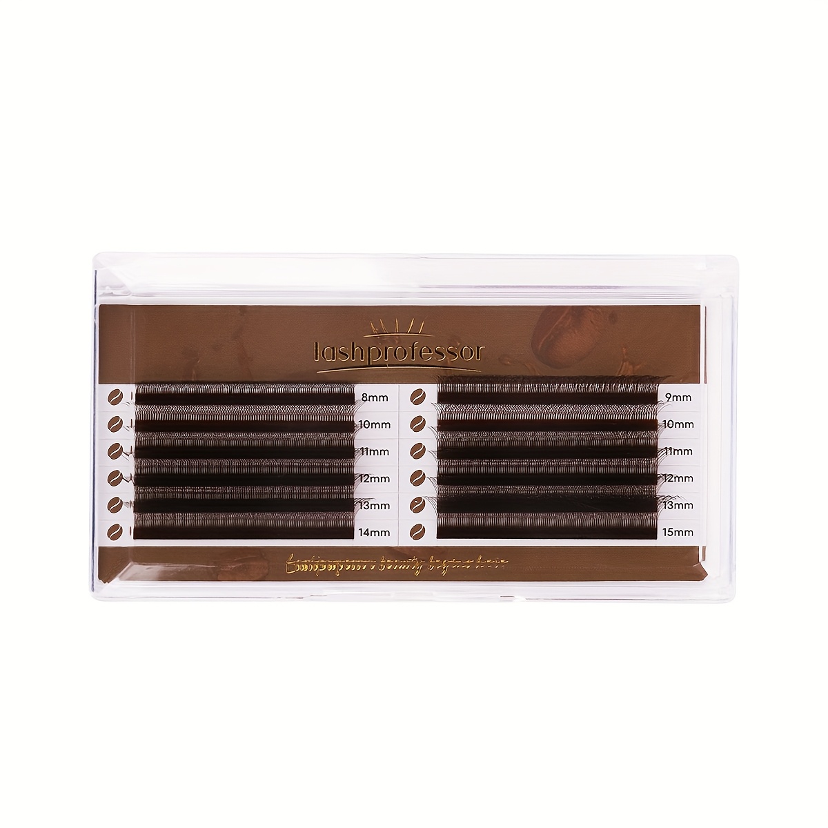Image of 12rows Chocolate Brown W-shaped Lashes | Clover Premade Lash Extensions, Automatic Flowering, Woven Fans Festival Style, Party Use For Halloween Christmas, Extra Thick And Fluffy -