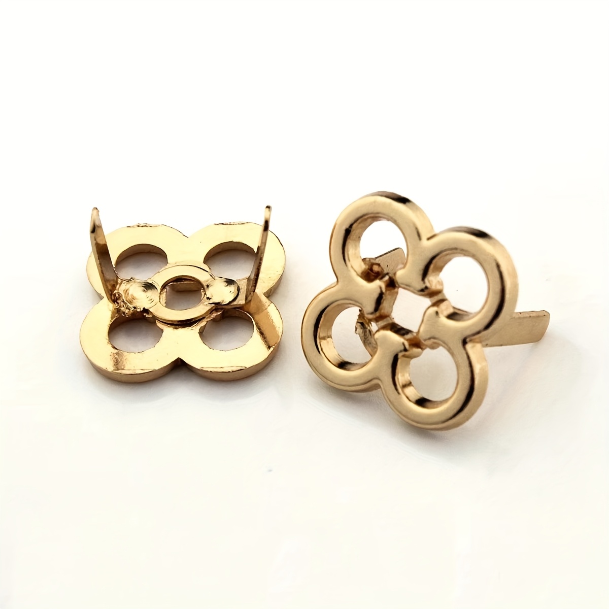 TEMU 2pcs Flower Buckles, Faux Leather Material, For Crafts, Handbag And Shoe Decoration - Hardware Clasp, Floral-shaped Bag Closure (suitable For