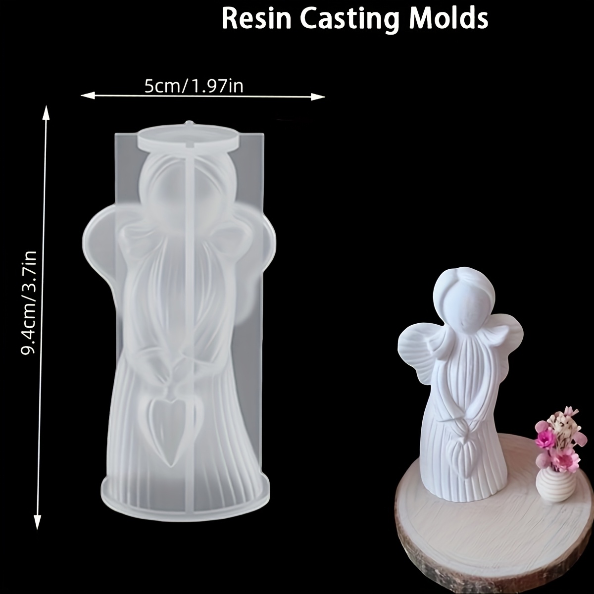 Image of 3d Holding Heart With Wings Silicone Mould Plaster Candle Mold Resin Casting Mold For Handmade Candle Making Home Decor Craft Gifts Mold
