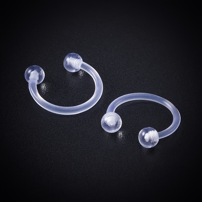 Clear Acrylic Hoop Earrings & Nose Ring Set