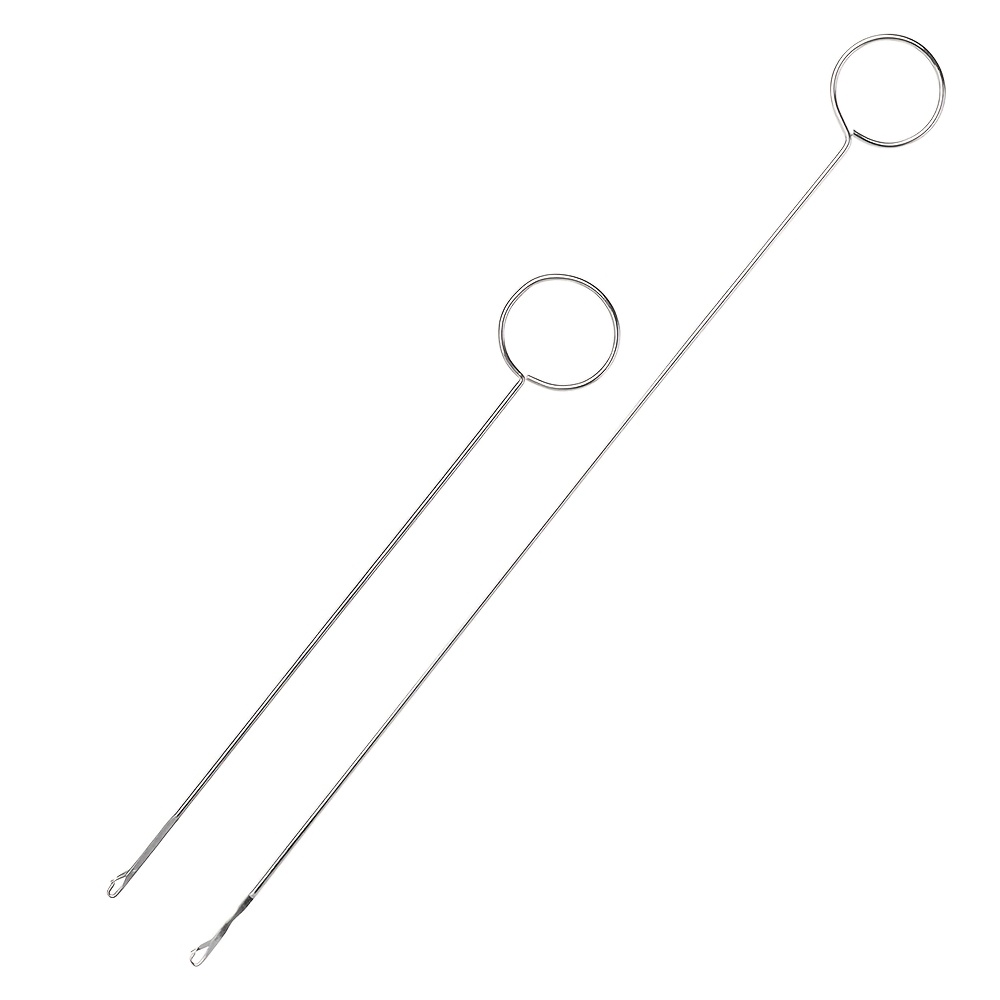 2pcs 17.5cm And 26cm Sewing Rotary Hook Long Hook Tool Threader, For Fabric Belt Strip Knitting Additions