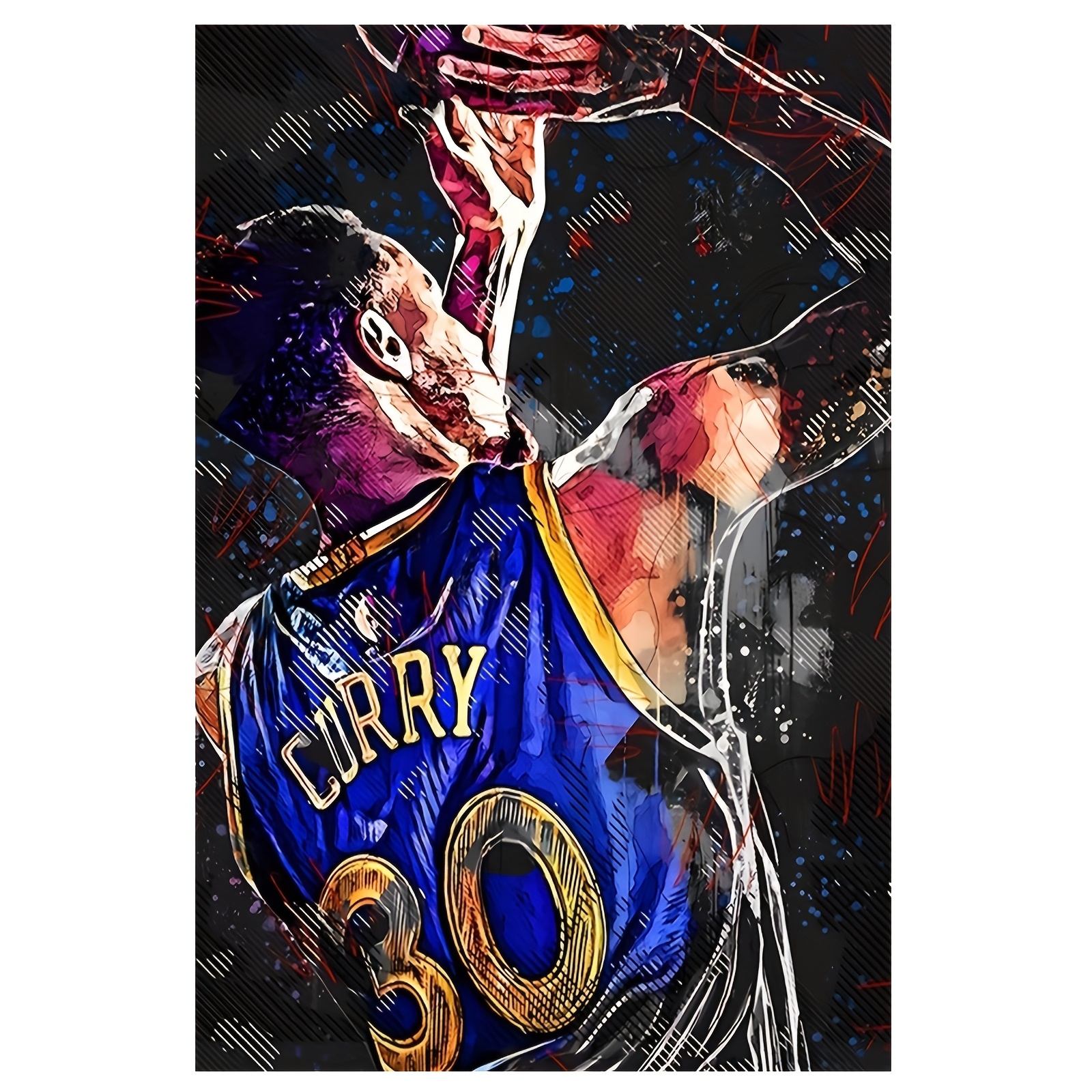 

Abstract Basketball Player Canvas Art Print, 12x18" Poster For Sports Fans - Ideal For Bedroom, Living Room, Office & Dorm Decor, Canvas Art Print, Room Decor