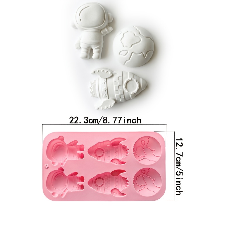 TEMU Resin Mold - 6pcs Astronaut Rocket Plaster Mold For Graffiti Coloring, Holiday Birthday Gift, Home Tabletop, Wall, Garden Atmosphere Decoration,