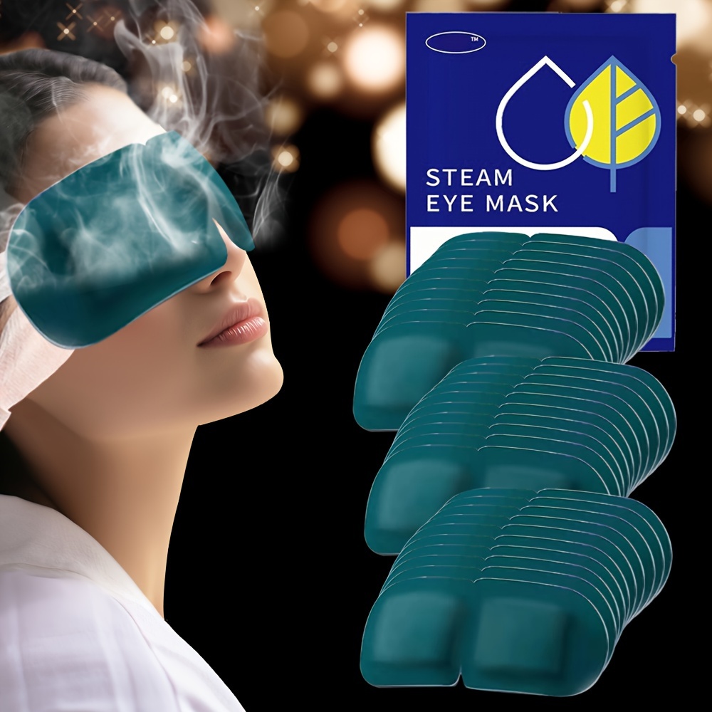 

10/20/30 Pcs, Lutein Steam Eye Mask, Soothing Warm Compress For Eye Moisture, Convenient For Office & Travel, Light-blocking, Disposable Hot Therapy Eye Masks