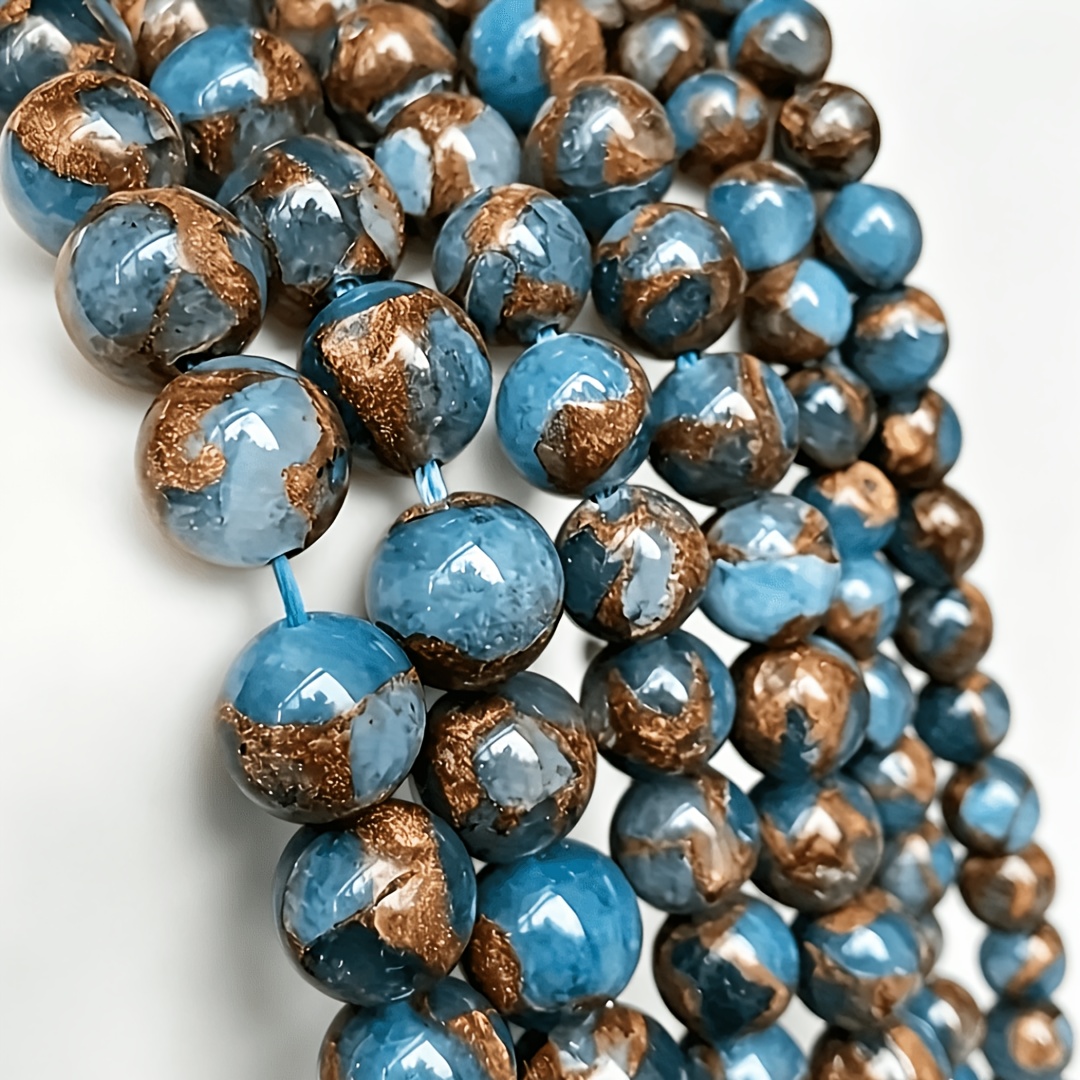 TEMU Toee Zuby Stone Beads - 4/6/8/10mm Round Loose Suitable For Jewelry Making Diy, Semi-precious Beads For Bracelets, Necklaces,, Beading Supplies,