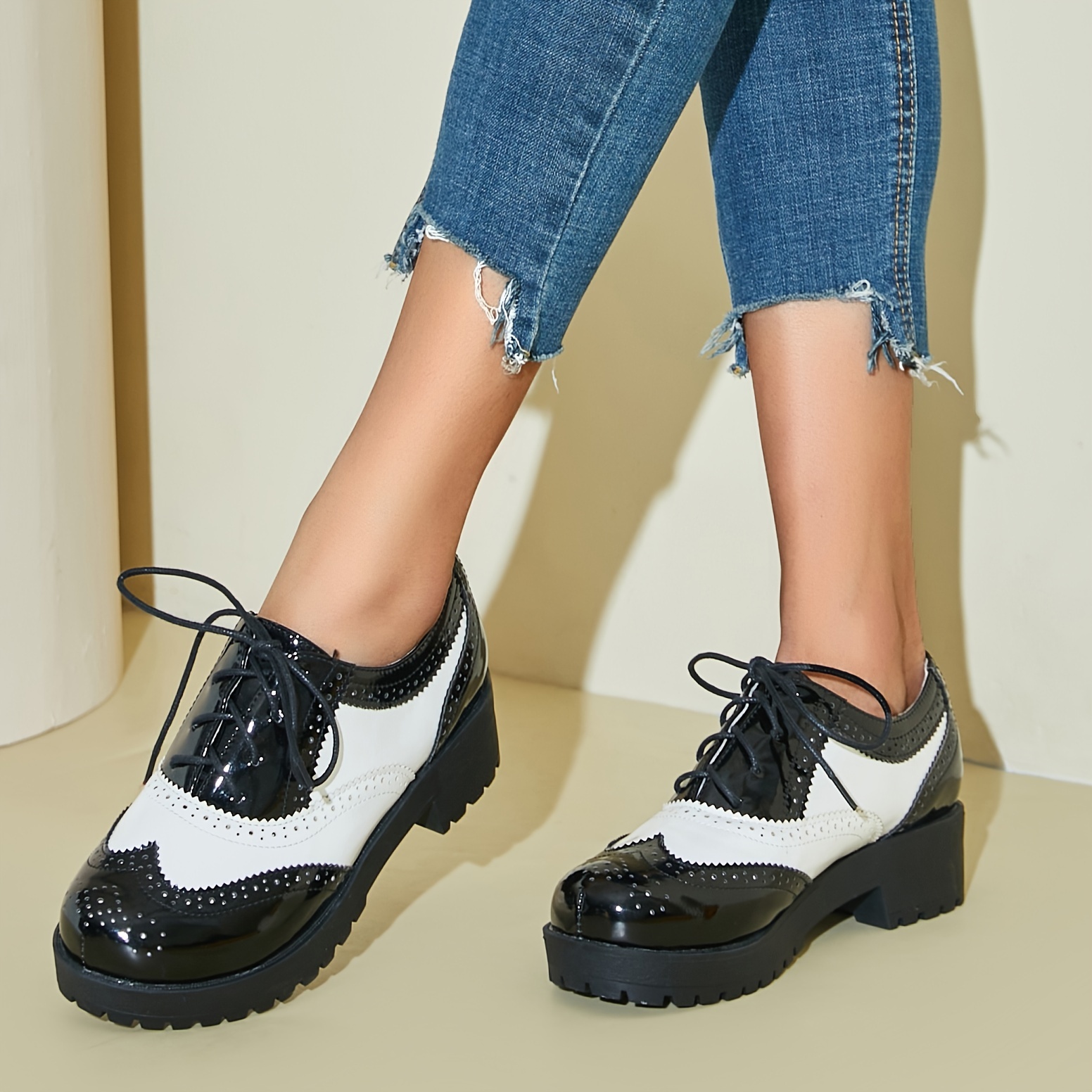 Chunky heel oxford shoes best sale