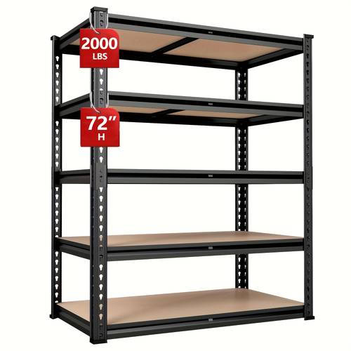 2000lbs garage shelving storage shelves heavy duty 5 tier metal shelving units for garage shelves x 35 55 w x 16 d adjustable metal shelving unit for garage shelves utility rack shelf for basement pantry closet shelves black