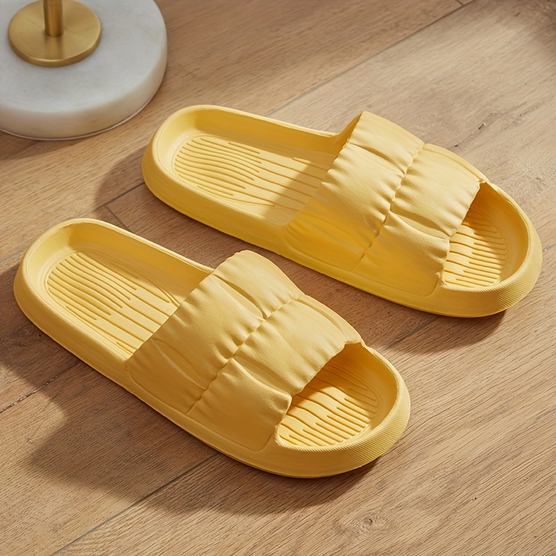 Women's Thick Sole Non-Slip EVA Slides, Casual Solid Color All-Season Slip-On Sandals for Beach and Indoor Use, Summer Sandals