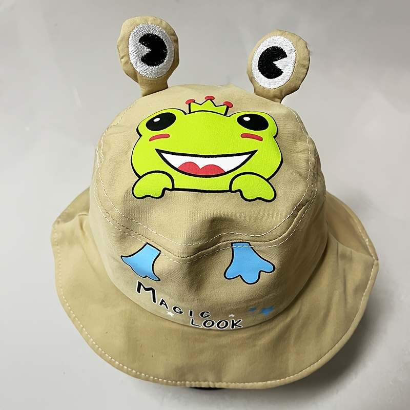 Fashion Cartoon Frog Bucket Hats Girls Cute Big Eyes Frog Fishing Cap  Cartoon Outdoor Vacation Sun Hat for Women Summer Hats