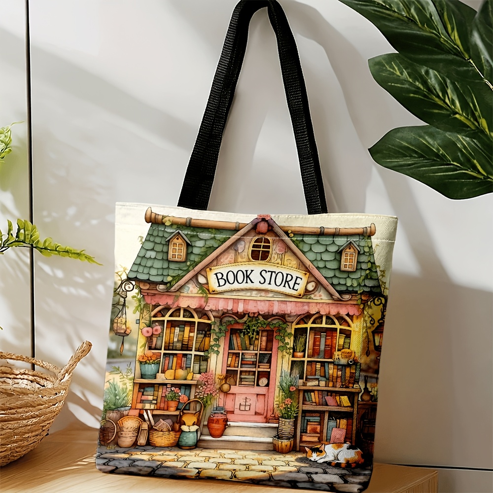 TEMU Borsa a tracolla da donna con e verde, porta rosa, fascino vintage, gatto e scaffali, di , festiva per le feste