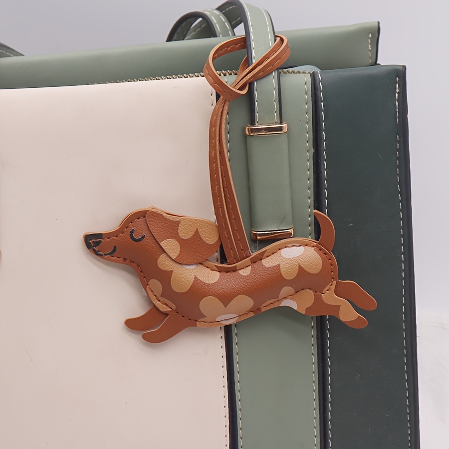 TEMU 1pc Flower Dachshund Dog Funny Keychain Key Chain Fashion Individual Car Bag Pendant Gift