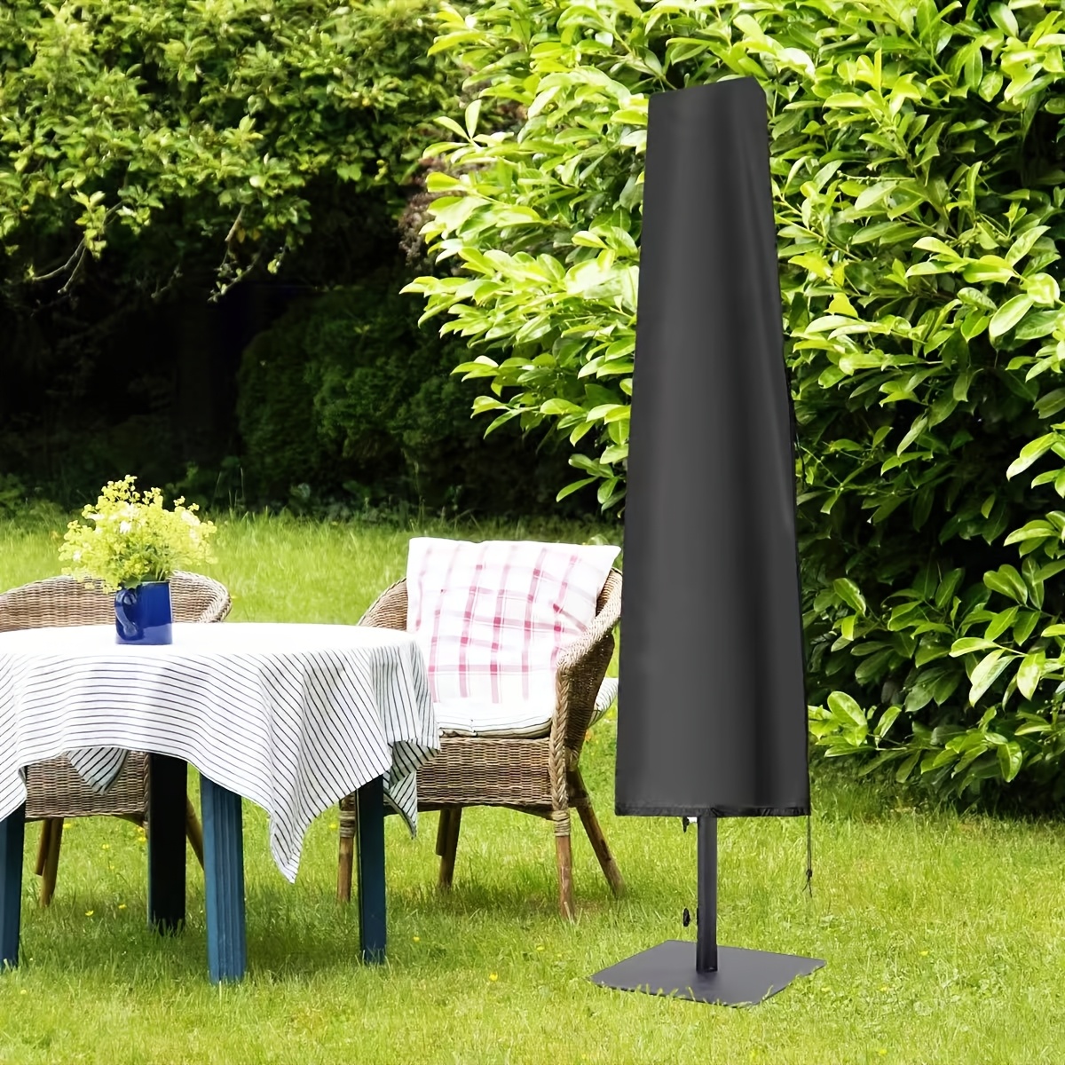outdoor umbrella cover thickened 210d oxford fabric with silvery coating material zipper and drawstring design