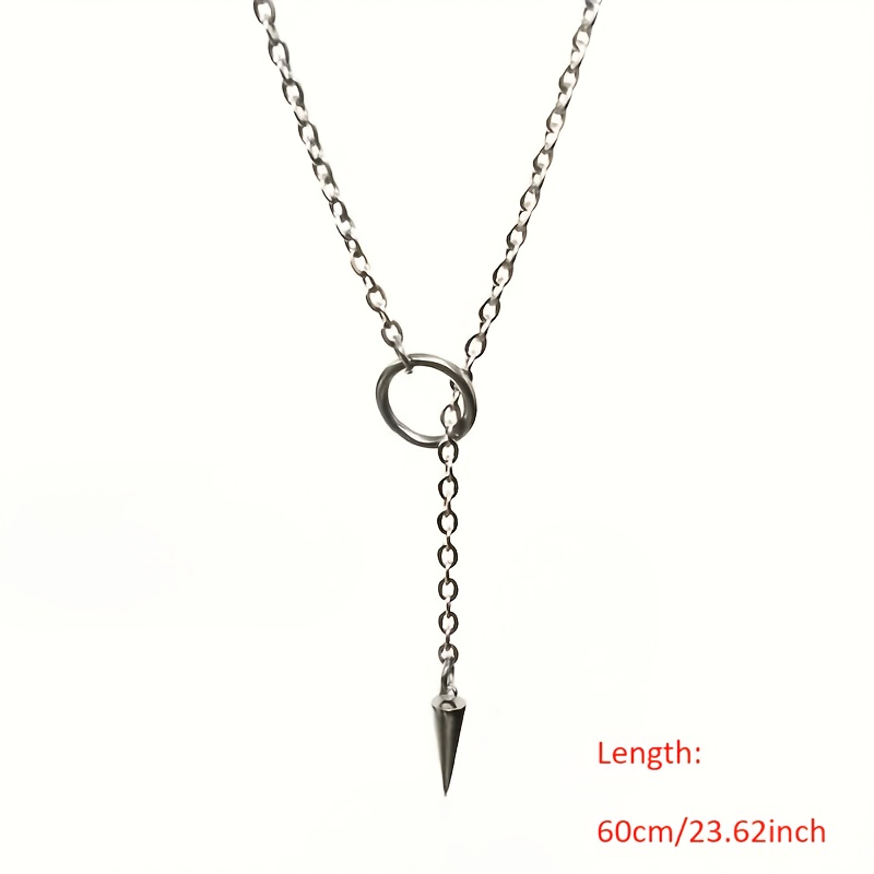Couple Minimalist Hip-Hop Circle Cone Pendant Titanium Steel Necklace