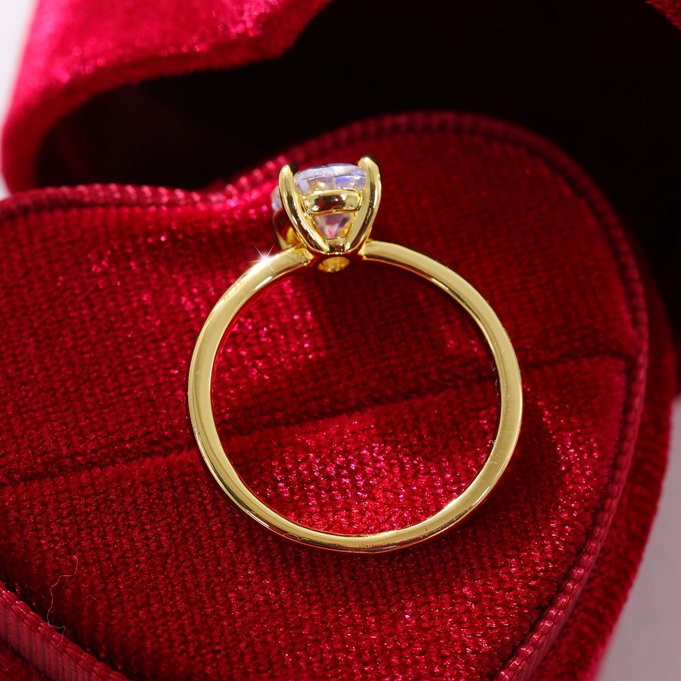 Oval Cut Cubic Zirconia Copper Solitaire Ring for Women