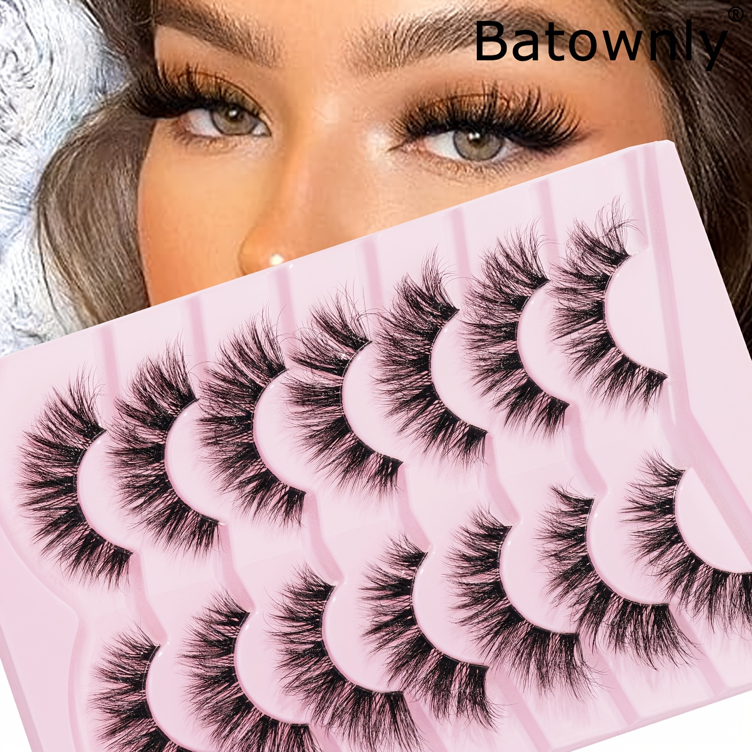 7 Pairs Of False Eyelashes Thick Fluffy Long Stereo Transparent Stem Super Daily Date Eye Tail Plus Long Eyelashes