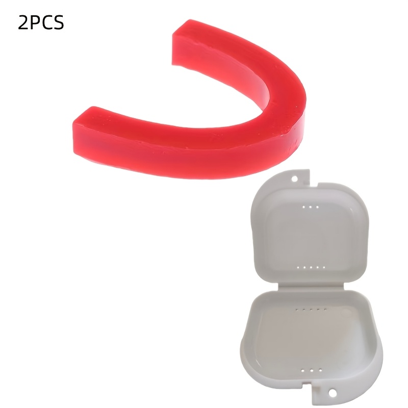2pcs - U-shaped Modeling Red Wax Blocks, Flexible Material, With Storage Box, Suitable For Shaping And Applicable To Denture Inner Lining Repair And