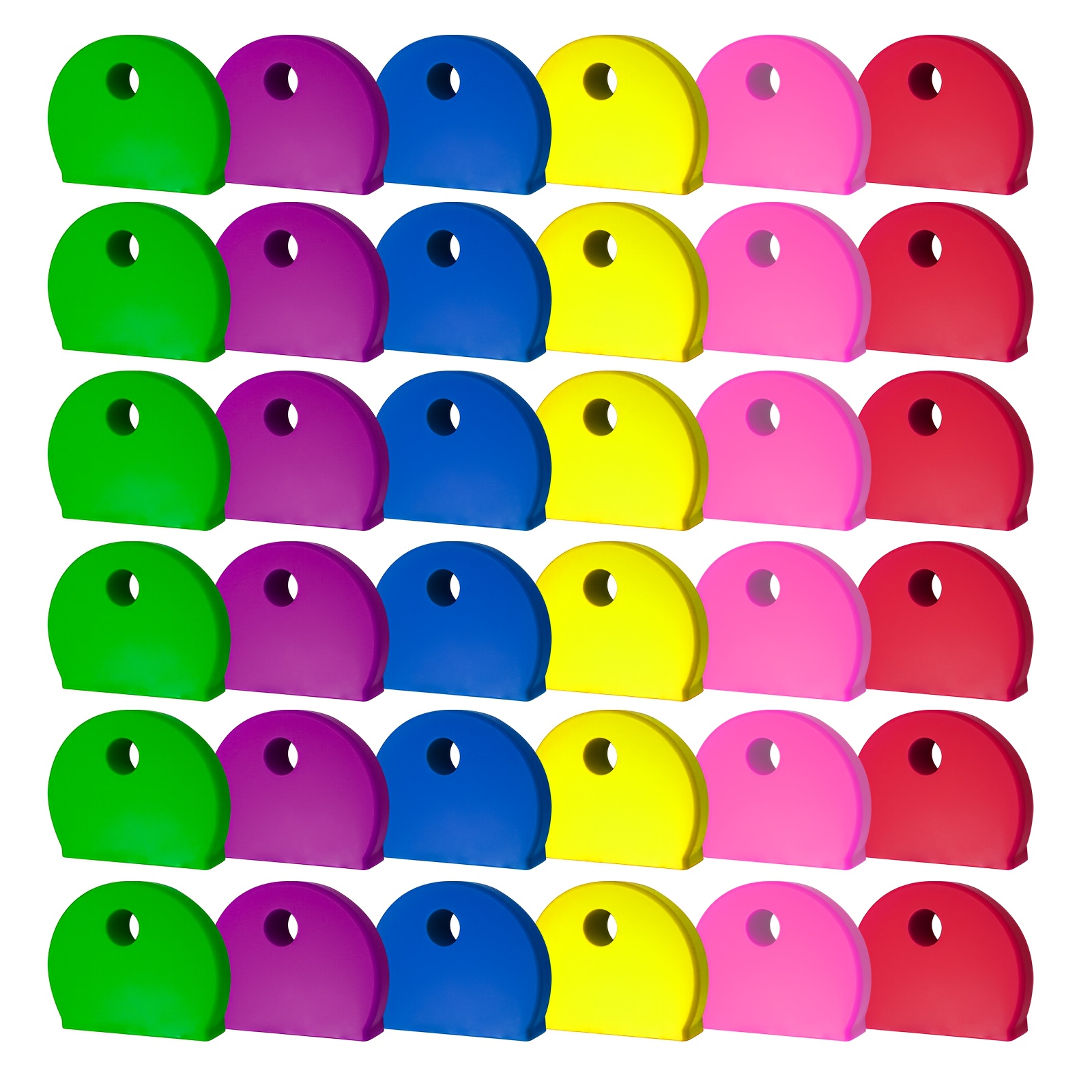 TEMU 18/36pcs Colorful Key Cap Labels, 1-inch Standard Apartment Key Tags, Key Covers, Suitable For House Keys, Standard Key Head Protectors (not