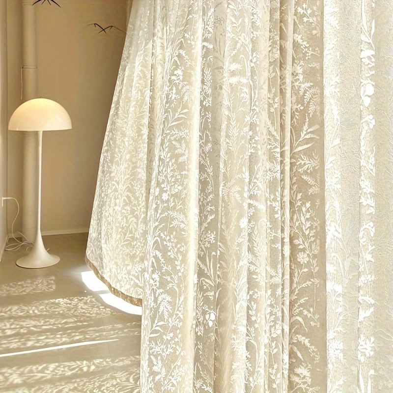 TEMU 2pcs Rideaux Voilages Blancs, Suspension à Barre Supérieure, Filtrage de Lumière Naturelle, Décoration d'Amélioration de des Fenêtres, Convient
