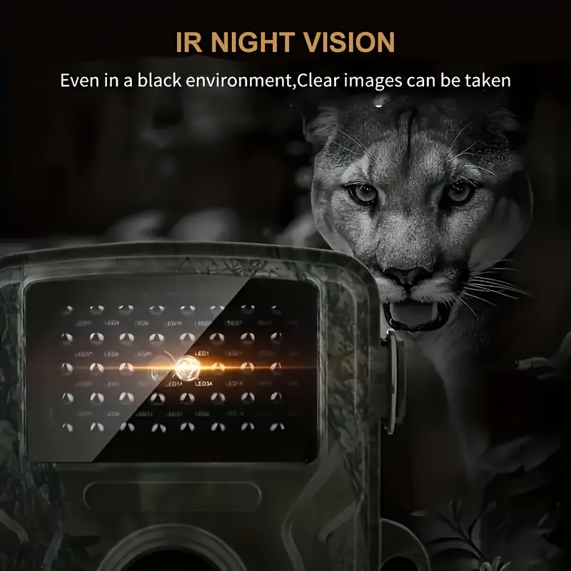 hd ir camera with night vision 0 8s trigger 120 motion sensor 1080p video capture outdoor wildlife tree mountable battery not included wildlife monitoring night vision camera durable camera Product details 5