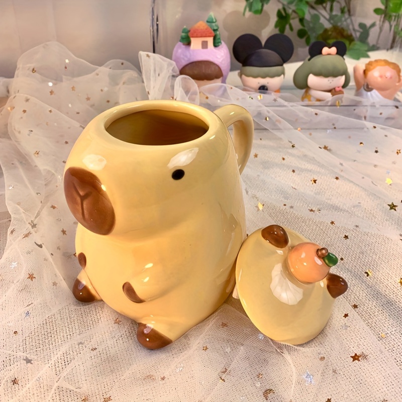 

Cute Capybara Ceramic Coffee Mug - 450ml, Reusable & Dishwasher Safe, Perfect For Home Or Office Decor