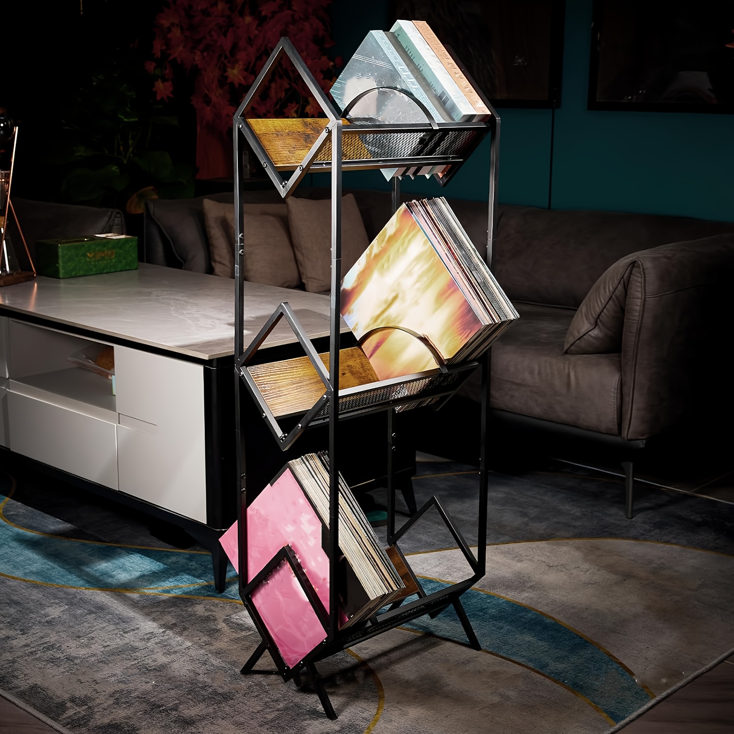 TEMU Vinyl Record Storage, Record Holder, Vinyl Record Stand, Bookshelf, 3 Tier Album Storage Rack For Vinyl Records, 170-220 Lp Storage Vinyl Record