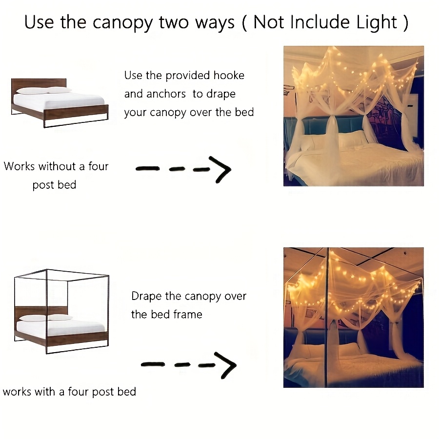 8 corner bed top with 100 led star string lights battery powered   of bed net 4 door square awning bed curtain recommended double bed double bed large bed details 8