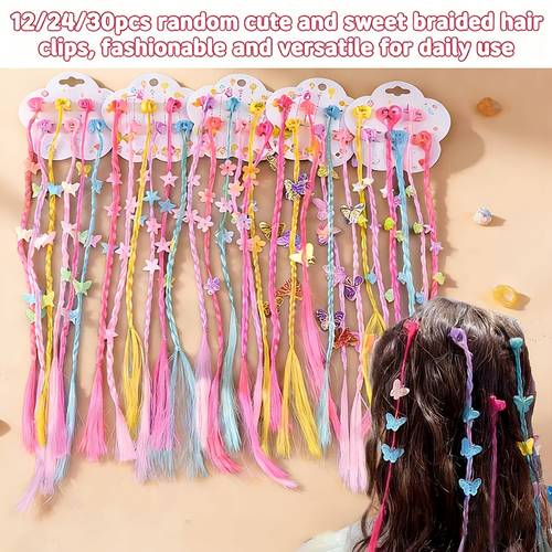12/24/30 willekeurige leuke en vlecht haarspeldjes, kleurrijke gemengde haaraccessoires, kleine vlinder, bloem- en ster clips. geschikt voor vrouwen om te in dagelijkse outfits, tijdens vakanties, of als prachtige cadeaus voor beste vriendinnen of vrienden