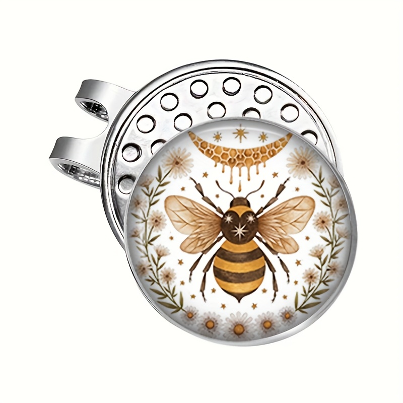 TEMU Marque-balle aimanté pour chapeau Abeille de miel, accessoire de chapeau pour golfeurs, facile à et à détacher