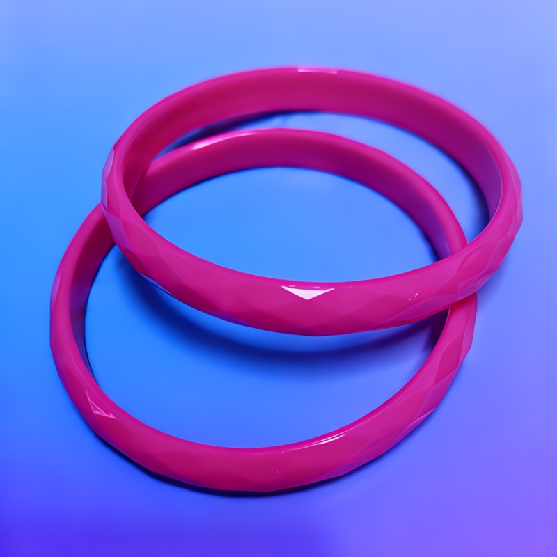 TEMU 2 Very Beautiful Fluorescent Bracelets With Candy-colored Patterns, Which Are Very Suitable For Valentine's Day, Bachelor Party, Christmas,