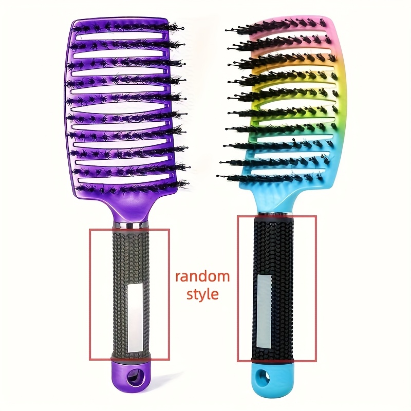TEMU 2pcs Detangling Brush Bristle Hair Brush, Detangling Brush, Detangle Brush Bristle Brush, Flexible Detangle Comb, Detangling Comb For
